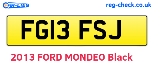 FG13FSJ are the vehicle registration plates.