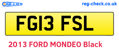 FG13FSL are the vehicle registration plates.