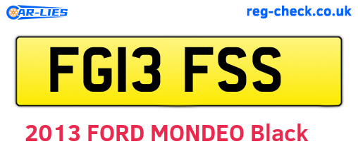 FG13FSS are the vehicle registration plates.