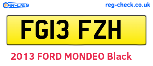 FG13FZH are the vehicle registration plates.