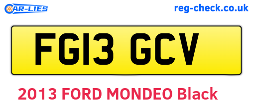 FG13GCV are the vehicle registration plates.