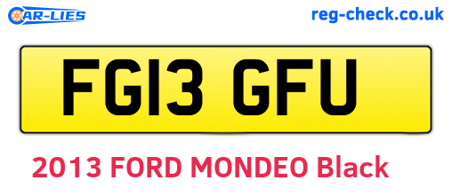 FG13GFU are the vehicle registration plates.