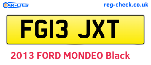 FG13JXT are the vehicle registration plates.
