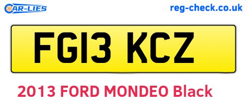 FG13KCZ are the vehicle registration plates.