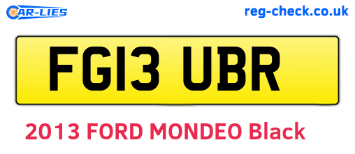 FG13UBR are the vehicle registration plates.