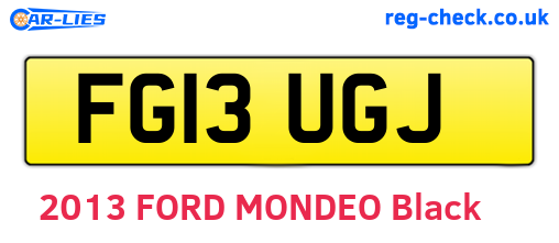 FG13UGJ are the vehicle registration plates.