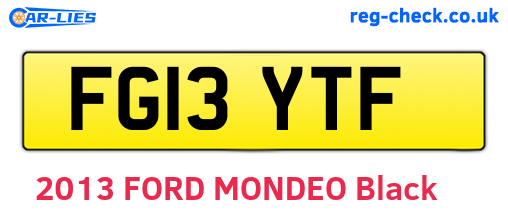 FG13YTF are the vehicle registration plates.