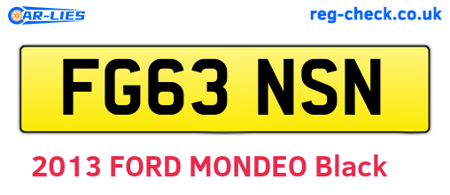 FG63NSN are the vehicle registration plates.