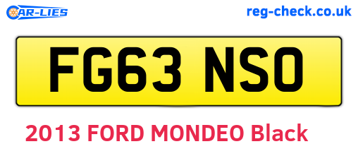FG63NSO are the vehicle registration plates.