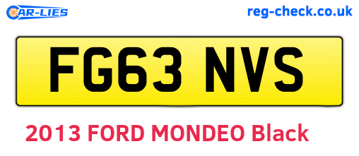 FG63NVS are the vehicle registration plates.