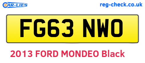 FG63NWO are the vehicle registration plates.