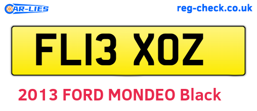 FL13XOZ are the vehicle registration plates.