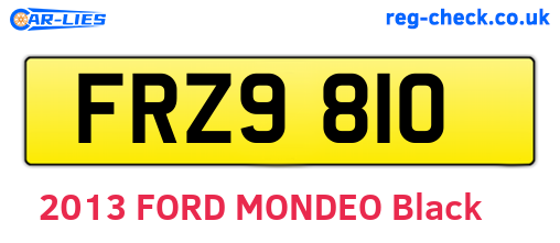 FRZ9810 are the vehicle registration plates.
