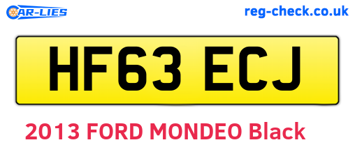 HF63ECJ are the vehicle registration plates.