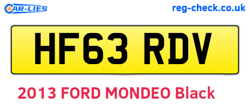 HF63RDV are the vehicle registration plates.