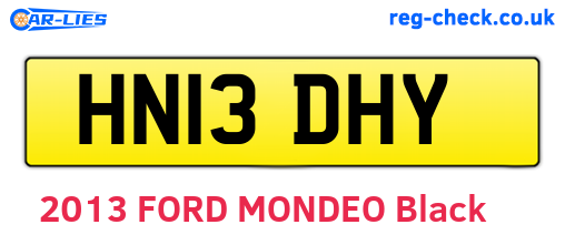 HN13DHY are the vehicle registration plates.