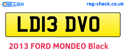 LD13DVO are the vehicle registration plates.