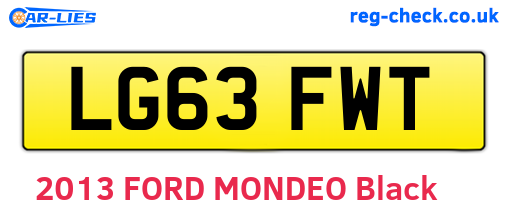 LG63FWT are the vehicle registration plates.