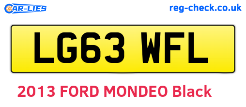 LG63WFL are the vehicle registration plates.