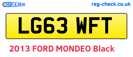 LG63WFT are the vehicle registration plates.