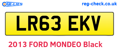 LR63EKV are the vehicle registration plates.