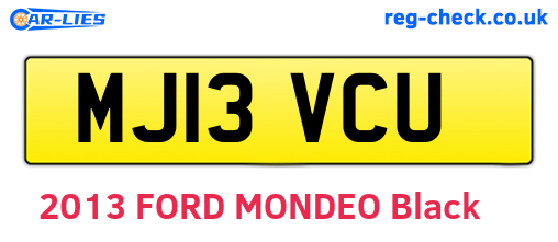 MJ13VCU are the vehicle registration plates.