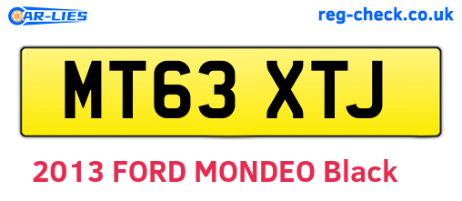 MT63XTJ are the vehicle registration plates.