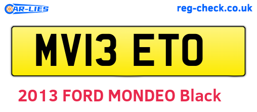 MV13ETO are the vehicle registration plates.