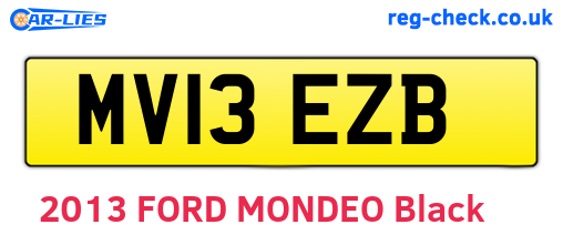 MV13EZB are the vehicle registration plates.
