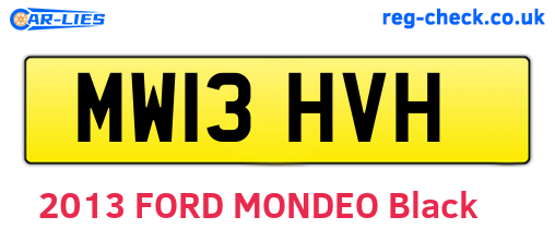 MW13HVH are the vehicle registration plates.