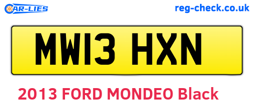 MW13HXN are the vehicle registration plates.