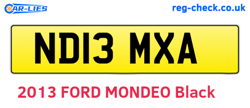 ND13MXA are the vehicle registration plates.
