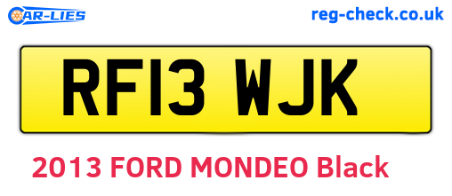 RF13WJK are the vehicle registration plates.
