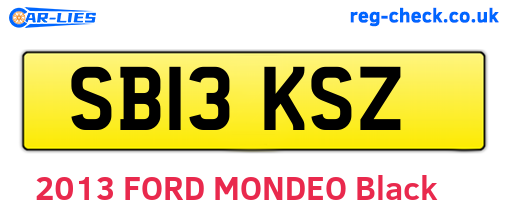 SB13KSZ are the vehicle registration plates.