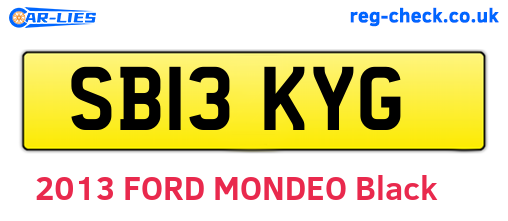 SB13KYG are the vehicle registration plates.