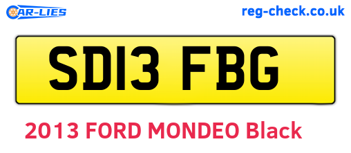 SD13FBG are the vehicle registration plates.