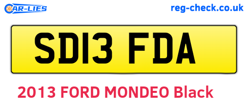 SD13FDA are the vehicle registration plates.