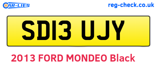 SD13UJY are the vehicle registration plates.