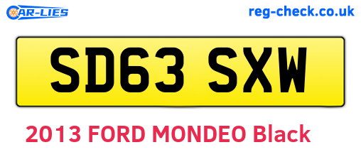 SD63SXW are the vehicle registration plates.