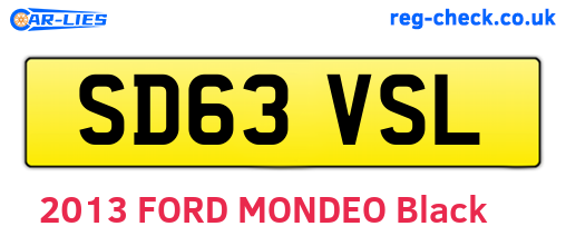 SD63VSL are the vehicle registration plates.