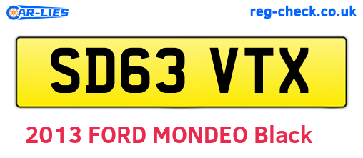 SD63VTX are the vehicle registration plates.