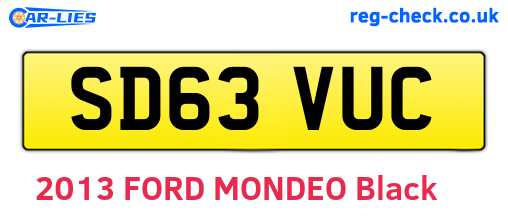 SD63VUC are the vehicle registration plates.