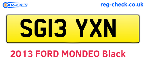 SG13YXN are the vehicle registration plates.