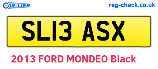 SL13ASX are the vehicle registration plates.