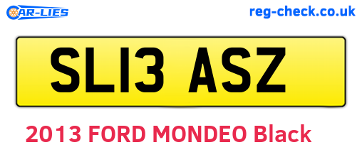 SL13ASZ are the vehicle registration plates.