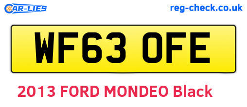 WF63OFE are the vehicle registration plates.