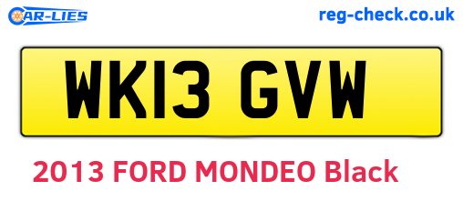 WK13GVW are the vehicle registration plates.