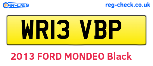WR13VBP are the vehicle registration plates.