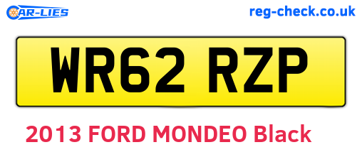 WR62RZP are the vehicle registration plates.