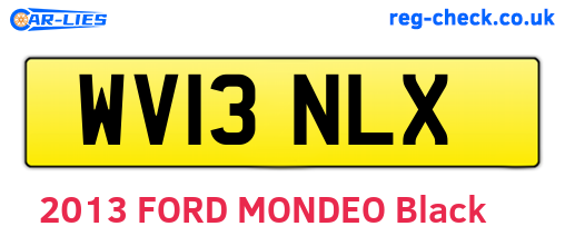 WV13NLX are the vehicle registration plates.